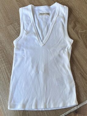 Free People Ribbed V Neck Top